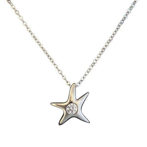 Starfish with Center Set Crystal Necklace