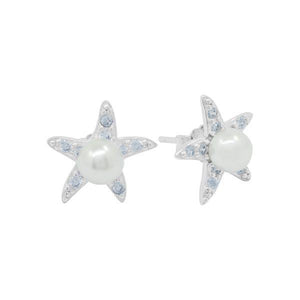 Starfish with Pearl Post Earrings