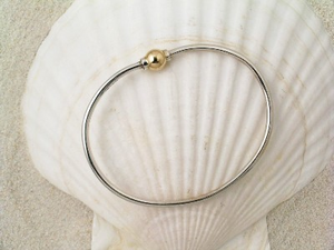 6.5'' Sterling Silver & 14 Karat Gold Cape Cod Bracelet