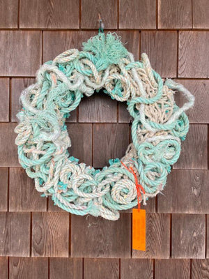 Beachcomber Wreath -Teal & White