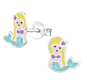 Blonde Hair Mermaid Post Earrings