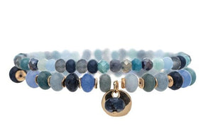 Blue Jade Bracelet Set