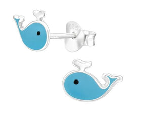 Blue Whale Post Earrings