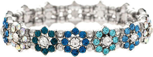 Crystal Flower Bracelet-Blues