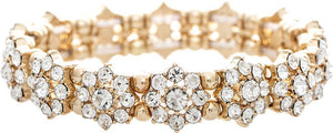Crystal Flower Bracelet-Gold