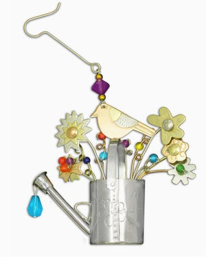 Bird & Watering Can Ornament