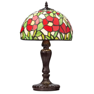 Red Blossom Stained Glass Lamp
