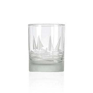 Sailboats Old Fashioned Glass