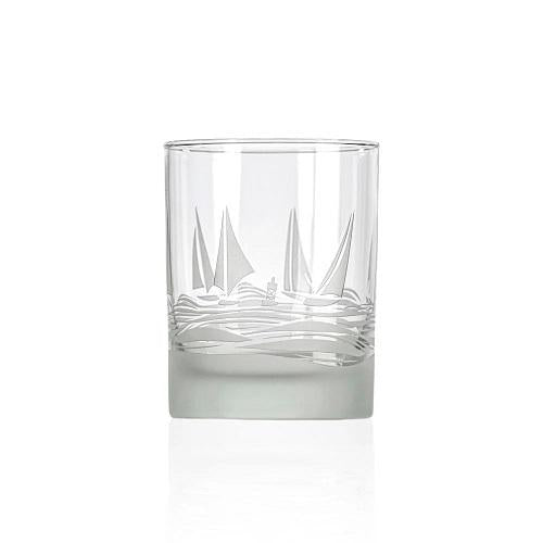 Sailboats Old Fashioned Glass