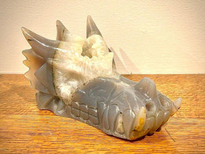 Gemstone Dragon's Head Carving