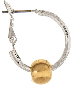 Gold Ball Snap Lock Cape Cod Style Hoop Earrings