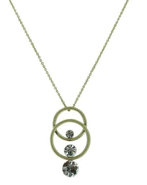 Gold Circles with Crystals Necklace