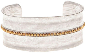 Gold Line Silver Cuff