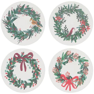 Holiday Wreath Coasters- Set of 4