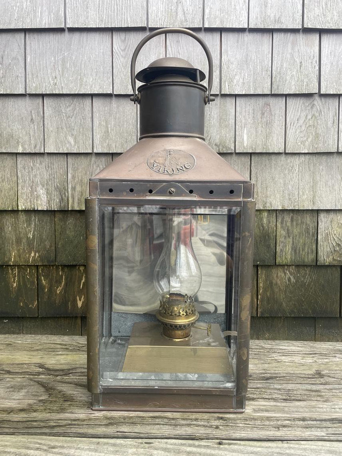 Large Vintage Brass Viking Lantern