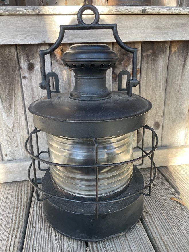 Massive Lafayette Metal Oil Burning Masthead Lantern