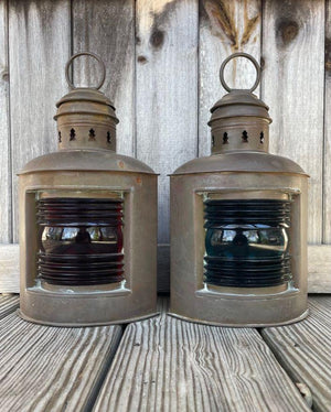 Pair of Vintage Port & Starboard Lanterns