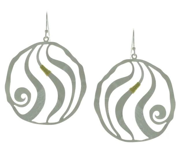 Round Swirl Waves Earrings