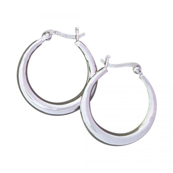 Silver Hollow Hoop Earrings