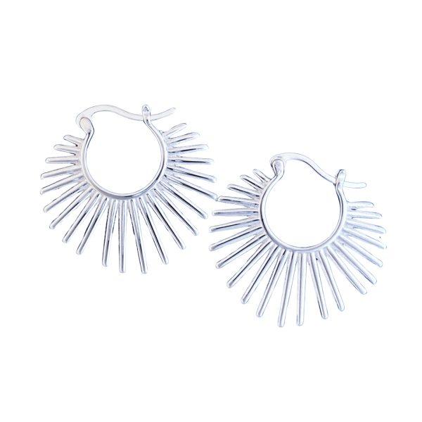 Silver Sunburst Earrings