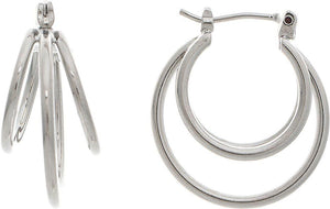 Silver Triple Hoop Earrings