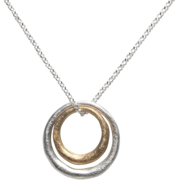 Two Tone Nested Circles Necklace