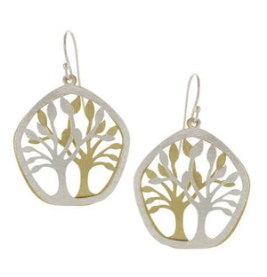 Two Tone Tree Earrings