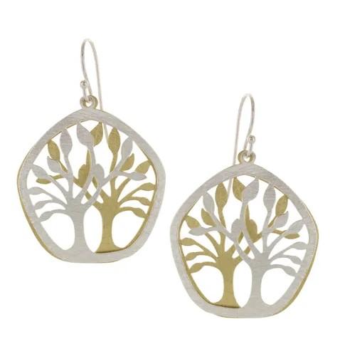 Two Tone Tree Earrings