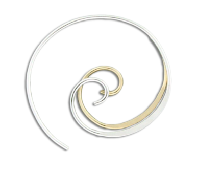 Two Tone Wave Threaded Hoop Earrings