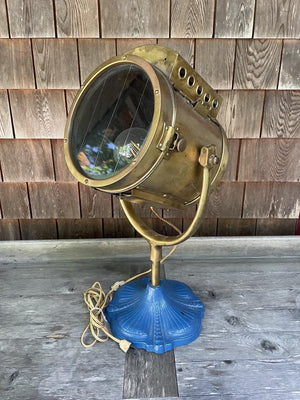 Vintage Brass Industrial Spotlight Lamp