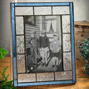 Blue Vintage Glass Frame - Vertical