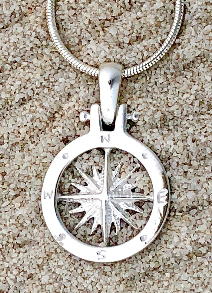 Bead compass gold, Sterling Silver