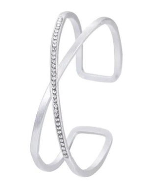 Crisscross Crystals Cuff Bracelet