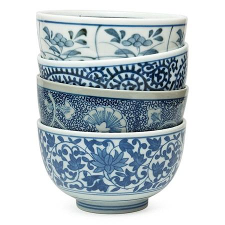 Blue Floral Bowl Set