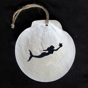 Mermaid Scallop Shell Ornament