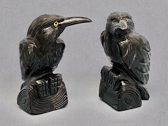 Onyx Crow Carving