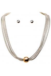 Gold Ball 6 Chain Necklace Set