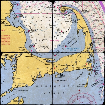 Cape Cod Map Coaster Set