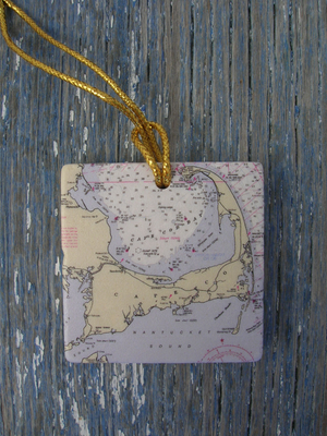 Cape Cod Map Ornament