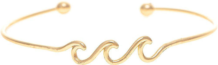 Gold Wave Wire Cuff Bracelet