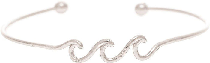 Silver Wave Wire Cuff Bracelet