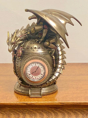 Steampunk Dragon Clock on Time Machine Box