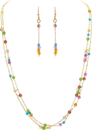 Tiny Multi Bead Layered Necklace Set